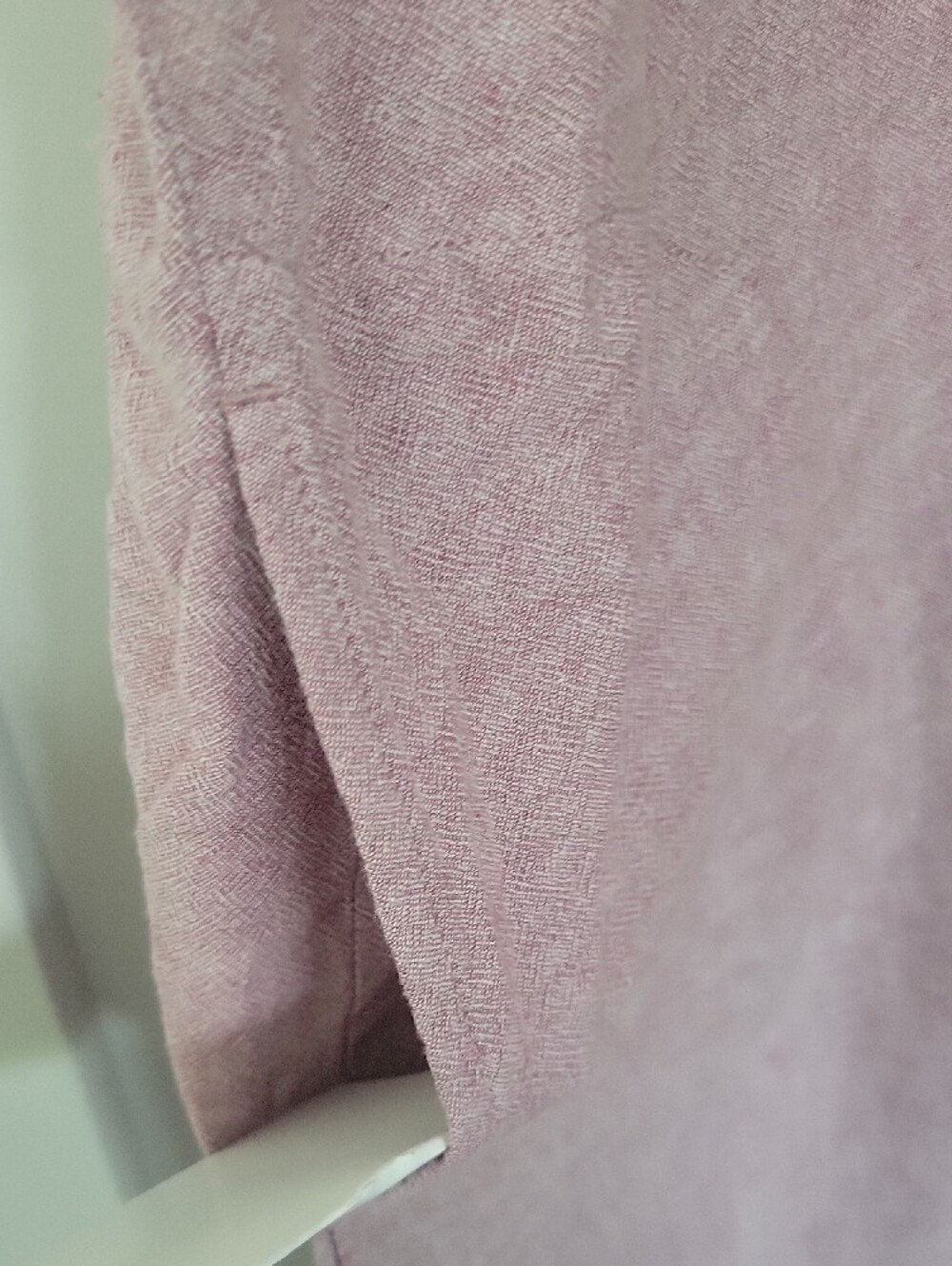 J. Jill Linen Blend Dusty Rose Split Neck Chambray Shift Dress - Picture 5 of 7